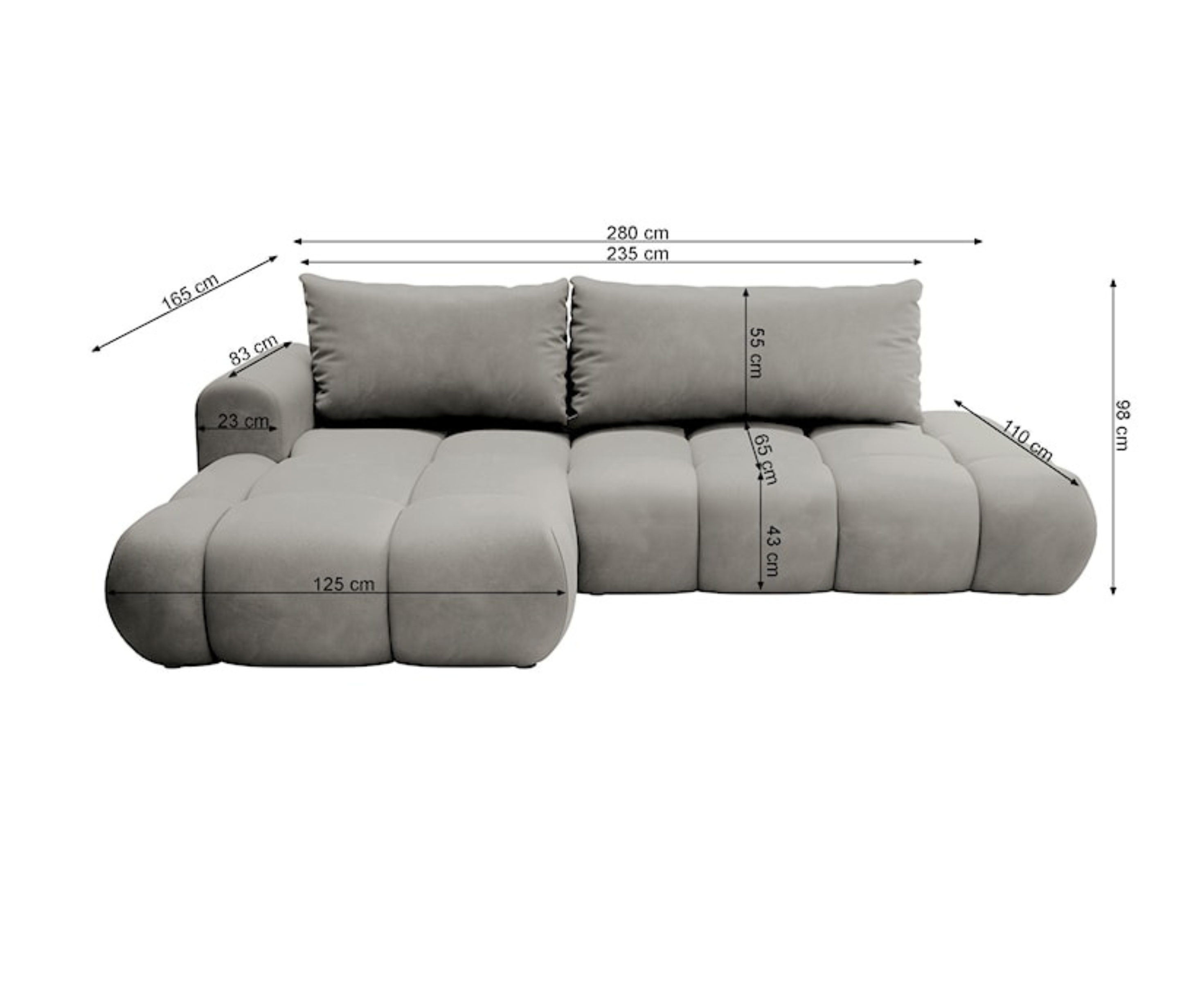 Kampas "Cloud XL" Pilkas